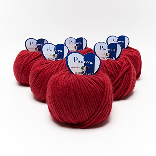 Tricot Cafè - Padua - Mischgarn aus Wolle und Alpaka, geeignet für alle Arten von Projekten. Ideal zum Häkeln, Eleganz und Qualität, Rot 7 Tricot Cafè - Padua - Mischgarn aus Wolle und Alpaka, geeignet für alle Arten von Projekten. Ideal zum Häkeln, Eleganz und Qualität, Rot 7 von TRICOT CAFE'