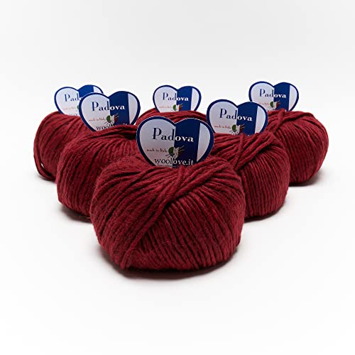 Tricot Cafè - Padua - Mischgarn aus Wolle und Alpaka, geeignet für alle Arten von Projekten. Ideal zum Häkeln, Eleganz und Qualität, Dunkelrot 8 Tricot Cafè - Padua - Mischgarn aus Wolle und Alpaka, geeignet für alle Arten von Projekten. Ideal zum Häkeln, Eleganz und Qualität, Dunkelrot 8 von TRICOT CAFE'