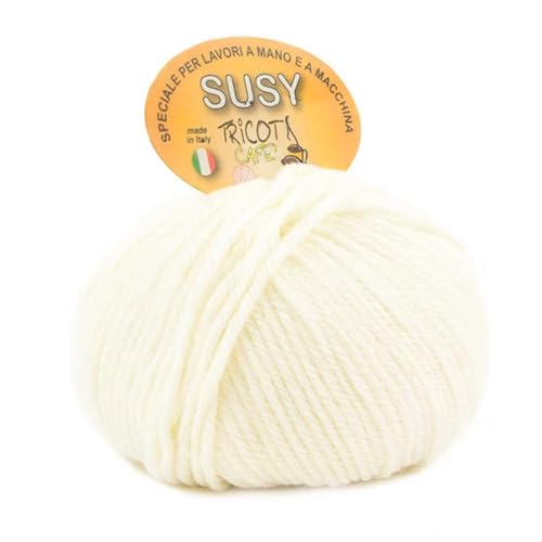 Tricot Café - Susy - Wollknäuel gemischtes Acrylgarn weich haltbar weich und leicht zu verarbeiten für Nadel/Häkelnadel: 5.00/5.50 50 g Creme Tricot Café - Susy - Wollknäuel gemischtes Acrylgarn weich haltbar weich und leicht zu verarbeiten für Nadel/Häkelnadel: 5.00/5.50 50 g Creme von TRICOT CAFE'