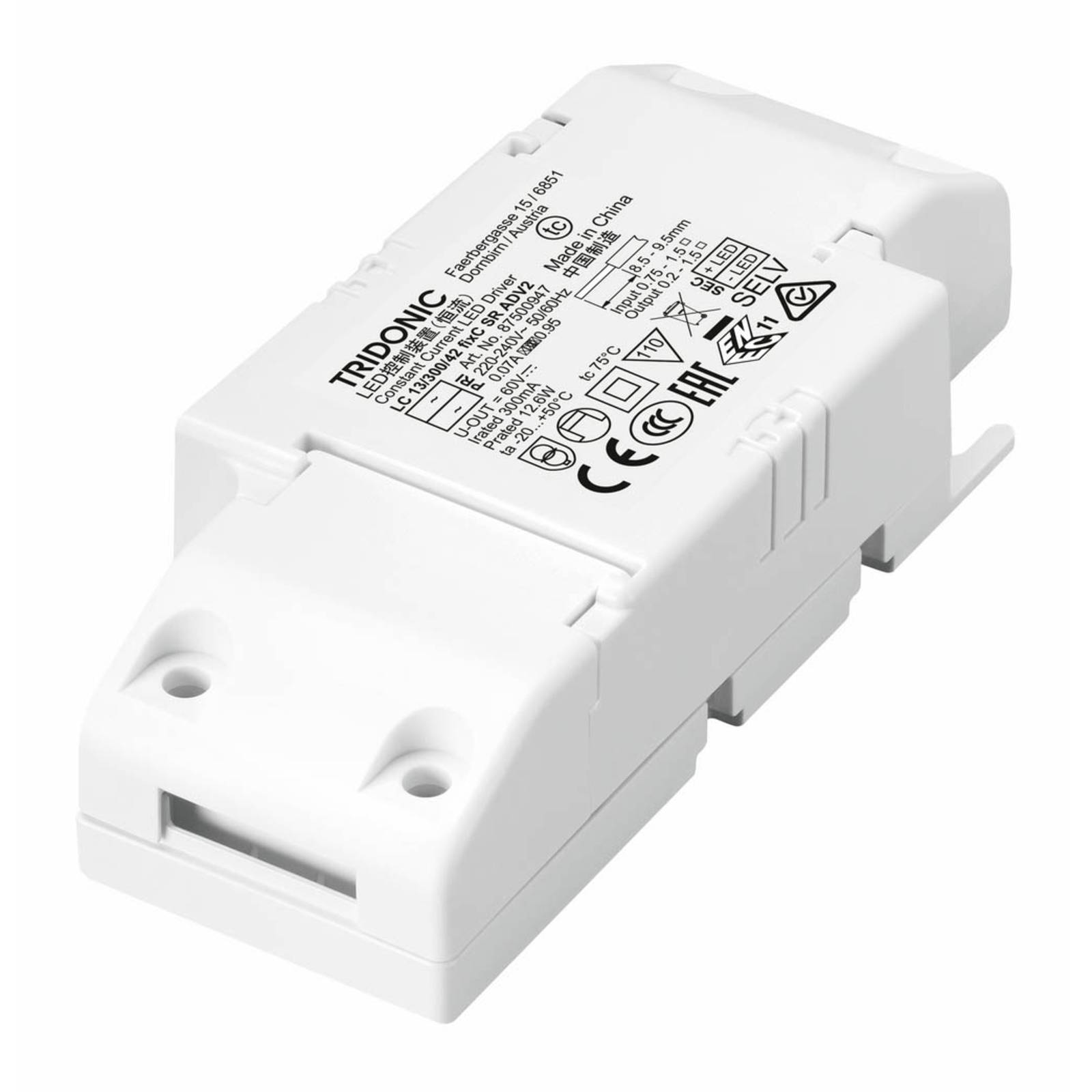 TRIDONIC LED-Treiber LC 13W 300mA fixC SR ADV2 TRIDONIC LED-Treiber LC 13W 300mA fixC SR ADV2 von TRIDONIC