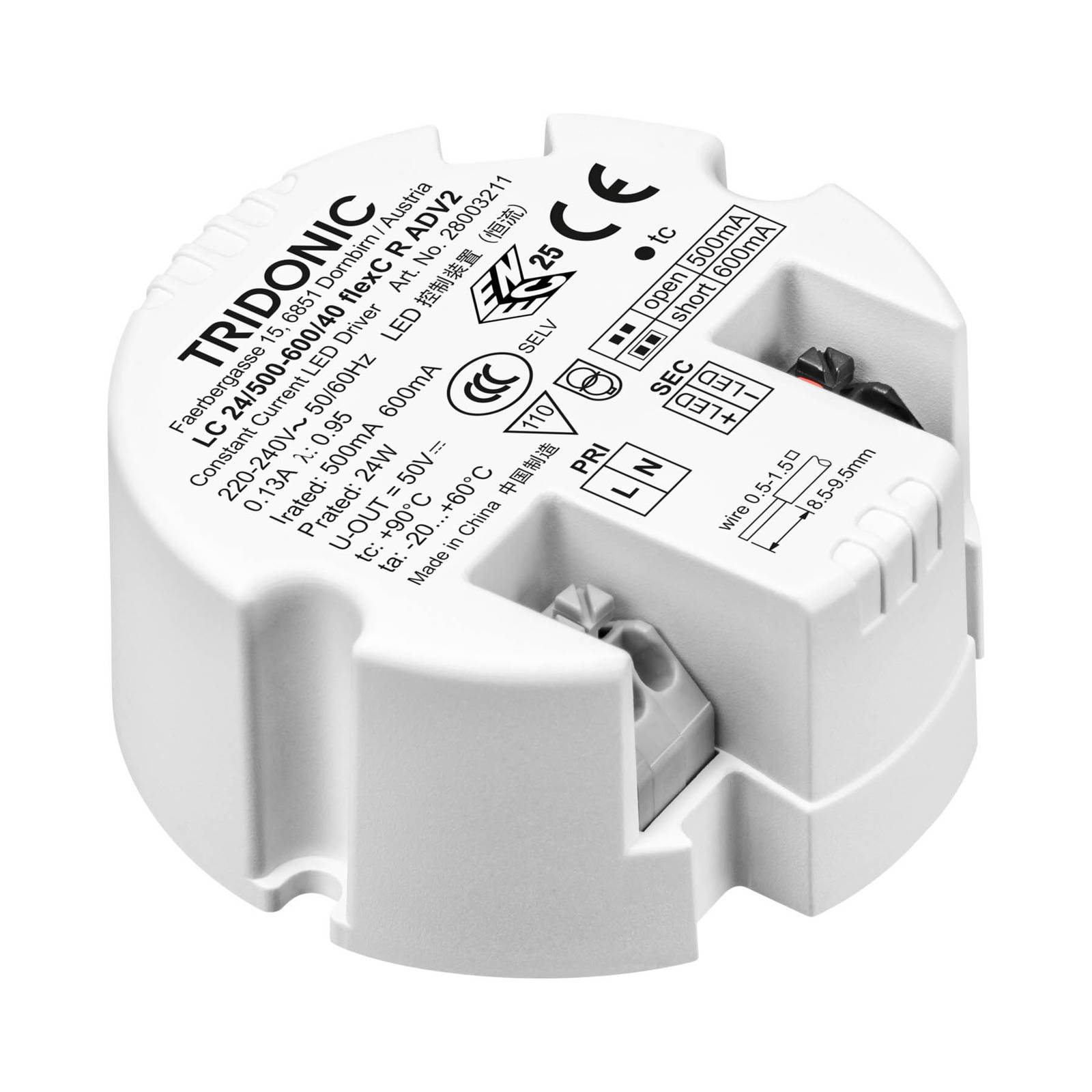 TRIDONIC LED-Treiber LC 24W 500-600mA flexC R ADV2 TRIDONIC LED-Treiber LC 24W 500-600mA flexC R ADV2 von TRIDONIC