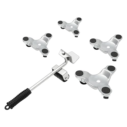 TRIEBAN 4PC 6 Zoll 3-Rad-Möbeltransport-Rollenrolle für bewegliche Geräte Cabinet Movers, Universalrad praktisch Metall Motorradroller Möbeltransportroller 200kg von TRIEBAN