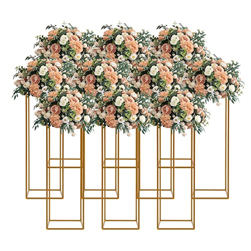 TRIEBAN Hochzeit Herzstück Tische,10 Stück Blumenständer, Blumen Tisch Vasen, Blumenvase, Blumenboden Vase Geometrische Mittelstücke Vase (80cm) von TRIEBAN