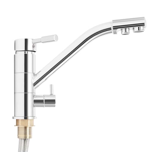 TRIEBAN Spültischarmatur,3-in-1 Küche Wasserfilter Armatur 3 Wege Wasserhahn Osmose Anlage Tap Drehbar Für Osmoseanlagen Spüle von TRIEBAN