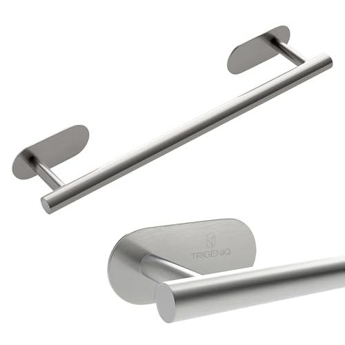 TRIGENIQ Handtuchhalter für Badezimmer aus Edelstahl, selbstklebend, 40 x 7,6 x 4,5 cm, Silber von TRIGENIQ