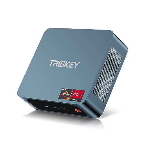 TRIGKEY Mini-PC, Ryzen 7 5800H (8C/16T, bis zu 4,3 GHz), 16G DDR4 500G NVMe SSD, S5 Mini-Computer Radeon Graphics 8Core 2000 MHz, DP+HDMI+Typ-C Triple Display 4K-Ausgang, WiFi-6, BT 5.2, 1000M LAN von TRIGKEY