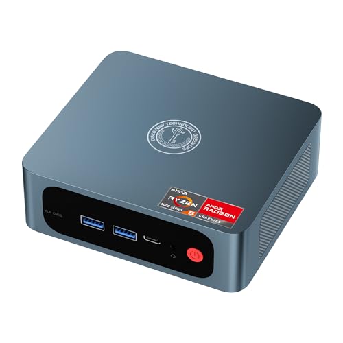 TRIGKEY Mini-PC Ryzen 5 5560 (6C/12T, bis zu 4,0 GHz), 16G DDR4 1T NVMe SSD, Speed ​​S5 Mini-Computer, DP+HDMI+Typ-C, 4K-Ausgang mit DREI Bildschirmen, WiFi-6, BT 5.2, Office | Heim von TRIGKEY