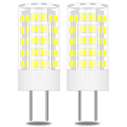 TRIJZHOU GY6.35 4W LED Äquivalent 30W-40W Halogen Halogenlampe AC DC 12V G6.35 Bi-Pin Sockel Mini Glühbirnen Weiß 6000K 2 Stück [MEHRWEG] von TRIJZHOU