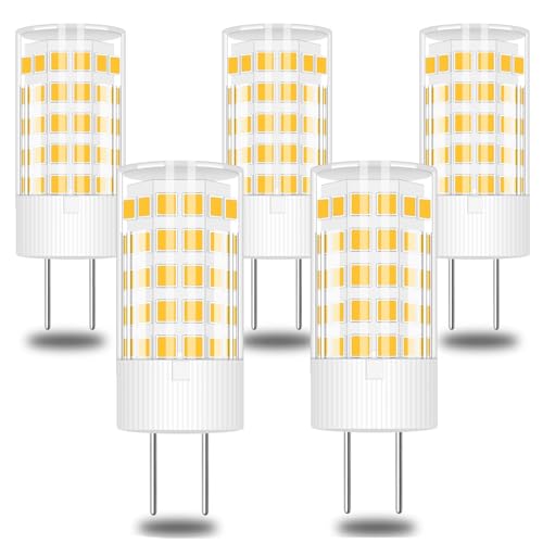 TRIJZHOU GY6.35 12V LED Lampe Ersatz 40W 50W Halogenlampe 4W Bi-Pin Sockel Mini Leuchtmittel Warmweiß 3000K 5 Stück [MEHRWEG] von TRIJZHOU