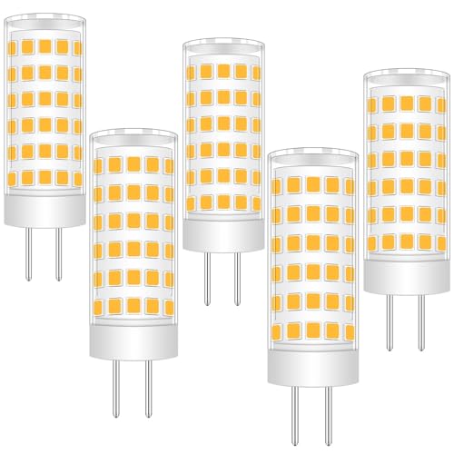 TRIJZHOU LED GY6.35 Lampe Äquivalent 50W Halogen Halogenlampe 60W AC DC 12V 550Lm 6W Bi-Pin Sockel Mini Glühbirnen Warmweiß 3000K 5 Stück [MEHRWEG] von TRIJZHOU