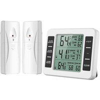 (Nuova versione) Termometro per frigorifero AMIR, termometro wireless per interni ed esterni, sensore di temperatura con allarme acustico, indicatore von TRIMEC