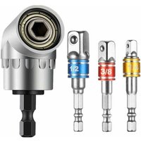 1 punta da trapano ad angolo retto e 3 adattatori per bussole da 1/2" 3/8" 1/4" Set di accessori per trapano elettrico a sgancio rapido magnetico a von TRIMEC