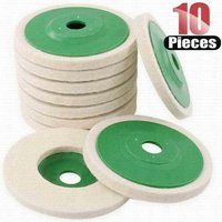 10er-Set Wollpolierpads für Winkelschleifer (10 cm) von TRIMEC