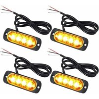 4 Durchdringungslichter mit 4 LEDs 12 24 V orange LED-Blinklicht Notfallalarm Stroboskop Auto-Blinklichter IPX4 für Transporter LKW Bagger 4 Durchdringungslichter mit 4 LEDs 12 24 V orange LED-Blinklicht Notfallalarm Stroboskop Auto-Blinklichter IPX4 für Transporter LKW Bagger von TRIMEC