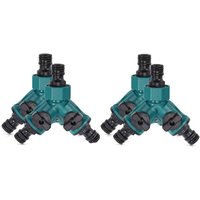 4er Set Schlauchverbinder 2-Wege-Ventil Schnellverbinder Wasserregelventil 2-Wege-Absperrventil Verteiler Wasserhahn von TRIMEC