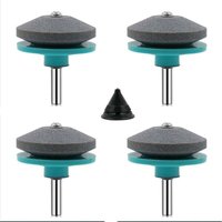 4-teiliger Universal-Rasenmäher-Klingenschärfer, Rasenmäher-Zubehör mit 1 Klingenausgleichssatz (Grün und Blau) von TRIMEC