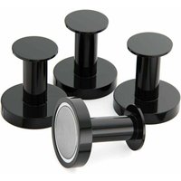 Appendiabiti magnetici per appendere cappotti e borse, 4 ganci da parete neri estremamente resistenti, attaccapanni da porta con raro magnete in von TRIMEC