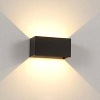 Applique a LED, lampada da parete moderna per interni/esterni con sensore di movimento, bianco caldo 3000K - 24W, nero von TRIMEC