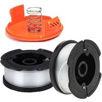 Ersatz-Nylonfadenspule für Black & Decker A6481 A6485 AF-100 Motorsense (Fadenlänge: 9,1 m, Durchmesser: 1,65 mm) (Black & Decker AF-100, 2 Stück) von TRIMEC