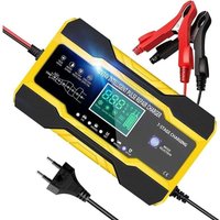 Caricabatterie per auto 10A 12V/24V con compensazione della temperatura, touch screen LCD, 5 modalità di funzione di riparazione automatica, giallo Caricabatterie per auto 10A 12V/24V con compensazione della temperatura, touch screen LCD, 5 modalità di funzione di riparazione automatica, giallo von TRIMEC