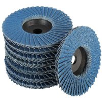 Confezione da 8 dischi lamellari abrasivi, Ø 76 mm x 10 mm, grana 40/60/80/120, per metallo, acciaio e legno, rivestiti con dischi lamellari, (blu) von TRIMEC