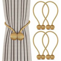 Magnetische Vorhang-Raffhalter, 4er-Pack geflochtene magnetische Vorhangschnalle für Heim- und Bürodekoration (Gold) von TRIMEC