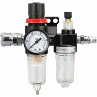 Filtro aria compressa da 1/4" Regolatore di pressione Trappola antiumidità Lubrificatore olio/acqua Separatore Riduttore Compressore Connettore Filtro aria compressa da 1/4" Regolatore di pressione Trappola antiumidità Lubrificatore olio/acqua Separatore Riduttore Compressore Connettore von TRIMEC