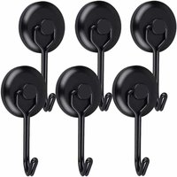 Gancio magnetico resistente 14 kg, ganci magnetici al neodimio 20D neri, ganci magnetici girevoli, ganci magnetici per strofinacci da cucina e von TRIMEC
