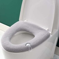 3-teiliger dicker Toilettensitzbezug mit Toilettendeckelgriff – weiches, dickes, elastisches, waschbares Kissen – passend für alle ovalen von TRIMEC