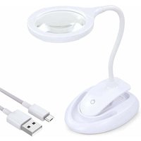 Lente d'ingrandimento con luce, 5X Lampada con ingrandimento 10X con supporto e morsetto, lampada da scrivania ricaricabile con ingrandimento e von TRIMEC