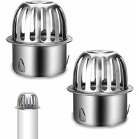 Lot de 2 protège-gouttières en acier inoxydable, protège-gouttières, pare-feuilles, filtre à feuilles pour tuyaux de toit Ø 67 mm Lot de 2 protège-gouttières en acier inoxydable, protège-gouttières, pare-feuilles, filtre à feuilles pour tuyaux de toit Ø 67 mm von TRIMEC