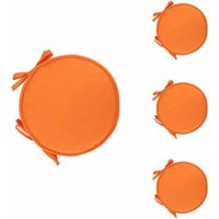 4er-Set runde Tisch- und Stuhlkissen mit Kordelzug, 38 cm, Orange von TRIMEC