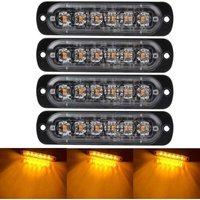 4 luci di emergenza per veicoli, luci di emergenza per camion, luci stroboscopiche, 6 LED impermeabili per montaggio superficiale, 4 luci di emergenza per veicoli, luci di emergenza per camion, luci stroboscopiche, 6 LED impermeabili per montaggio superficiale, von TRIMEC