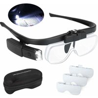 Loupe à LED avec 2 lampes, loupe serre-tête de lecture de précision pour horlogers, malvoyants, rechargeable par USB, grossissement interchangeable von TRIMEC