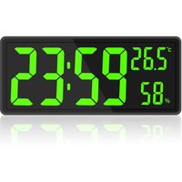 Orologio digitale con ampio display, grande orologio da parete digitale con temperatura e umidità, numeri a LED, orologio da parete digitale per von TRIMEC