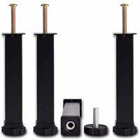 Bettfüße, Universalfüße für Lattenroste, Höhe: 35 cm (+2 cm) verstellbar, 15-35 cm in 3x3 cm für Rahmen mit M8 × 60 mm Bolzen (4 Stück) von TRIMEC