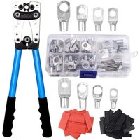 Mehrschichtiges elektrisches Crimpwerkzeug AWG 10-0,6-50 mm², Crimpzange für Kupferringkabelschuhe + 60 Schrumpfschläuche, Ratschencrimpen von TRIMEC