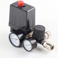 Pressostato per compressore d'aria 220 V 0-180 PSI, valvola di controllo, regolatore di pressione, manometri con connettore rapido (220 V) von TRIMEC