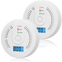 Rilevatore di monossido di carbonio a batteria con display LCD digitale, confezione da 2, per casa, cucina, ristorante, hotel, ufficio - Batterie non von TRIMEC