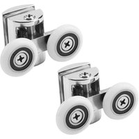 Roulettes de douche doubles de 23 mm, 2 pièces, pour le bas de la porte de douche von TRIMEC