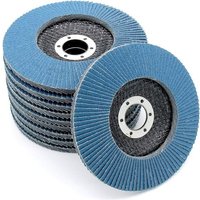 Scomparto dischi │ Blu │ 10 pezzi │ Ø 125 mm │ Foro 22 mm │ Grane 40/60/80/120 │ Acciaio inossidabile │ Disco abrasivo │ Disco lamellare │ Disco von TRIMEC