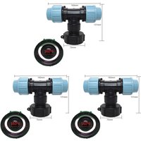 Set di 3 adattatori per serbatoio IBC S60 x 6 - Connettore a T per collegamento tubo dell'acqua - Uscita a T (Uscita a T da 32 mm) von TRIMEC