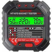 Tester per presa di corrente, tester per cavo di terra, fase presa (normativa UE HT107D) von TRIMEC