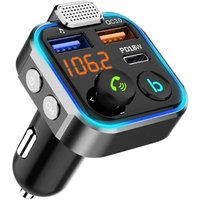 Trasmettitore FM Bluetooth 5.3 ad alta potenza per auto, [PD 18W + QC 3.0] [Microfono più potente e bassi ad alta fedeltà] Adattatore caricabatterie von TRIMEC