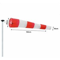 Windsack für den Außenbereich, rot-weiße Windrichtungsanzeige, 150 x 45 x 25 cm, mit Aufhängung und Drehgelenk Wetterfest von TRIMEC