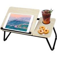 Trintion Faltbare Laptoptisch 55x32x25cm Notebooktisch Betttisch Klappbar Notebook Laptop Bett Tablett Tisch für Lesen oder Frühstücks mit von TRINTION