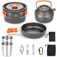 Youyijia 8 Teilig Aluminium Camping Kochset Campinggeschirr Topf Set Outdoor Camping Kochen Braten Geschirr Kochtopf Set Kochgeschirr Topfset 2-3 Youyijia 8 Teilig Aluminium Camping Kochset Campinggeschirr Topf Set Outdoor Camping Kochen Braten Geschirr Kochtopf Set Kochgeschirr Topfset 2-3 von TRINTION
