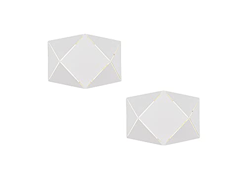 2er Set Innen Wandleuchten aus Metall in Weiß mit Lasercut, Breite 18cm von meineWunschleuchte