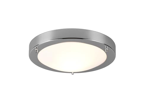 LED Bad Deckenleuchte rund Ø 31,5cm in Chrom mit Glas Opal Weiß matt, IP44 - Badlampen von TRIO Beleuchtung