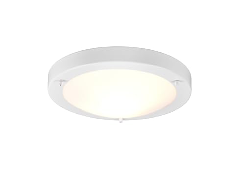Badezimmer Deckenleuchten in Weiß mit Opalglas IP44, Ø31,5cm von meineWunschleuchte